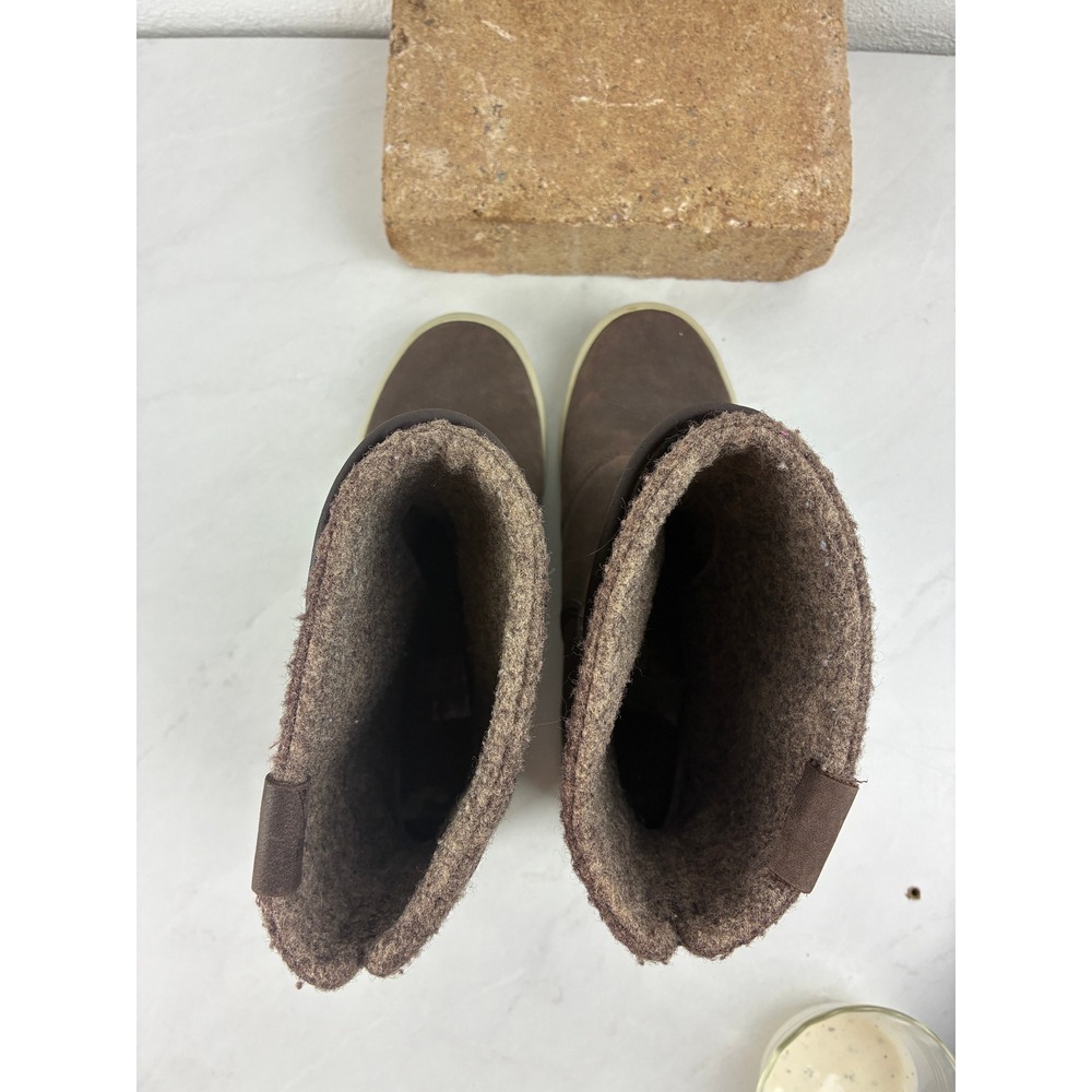 Helly Hansen Brown Leather Wool Blend Buckle Winter Boots Size 8.5 Gorpcore Cozy - Picture 10 of 14